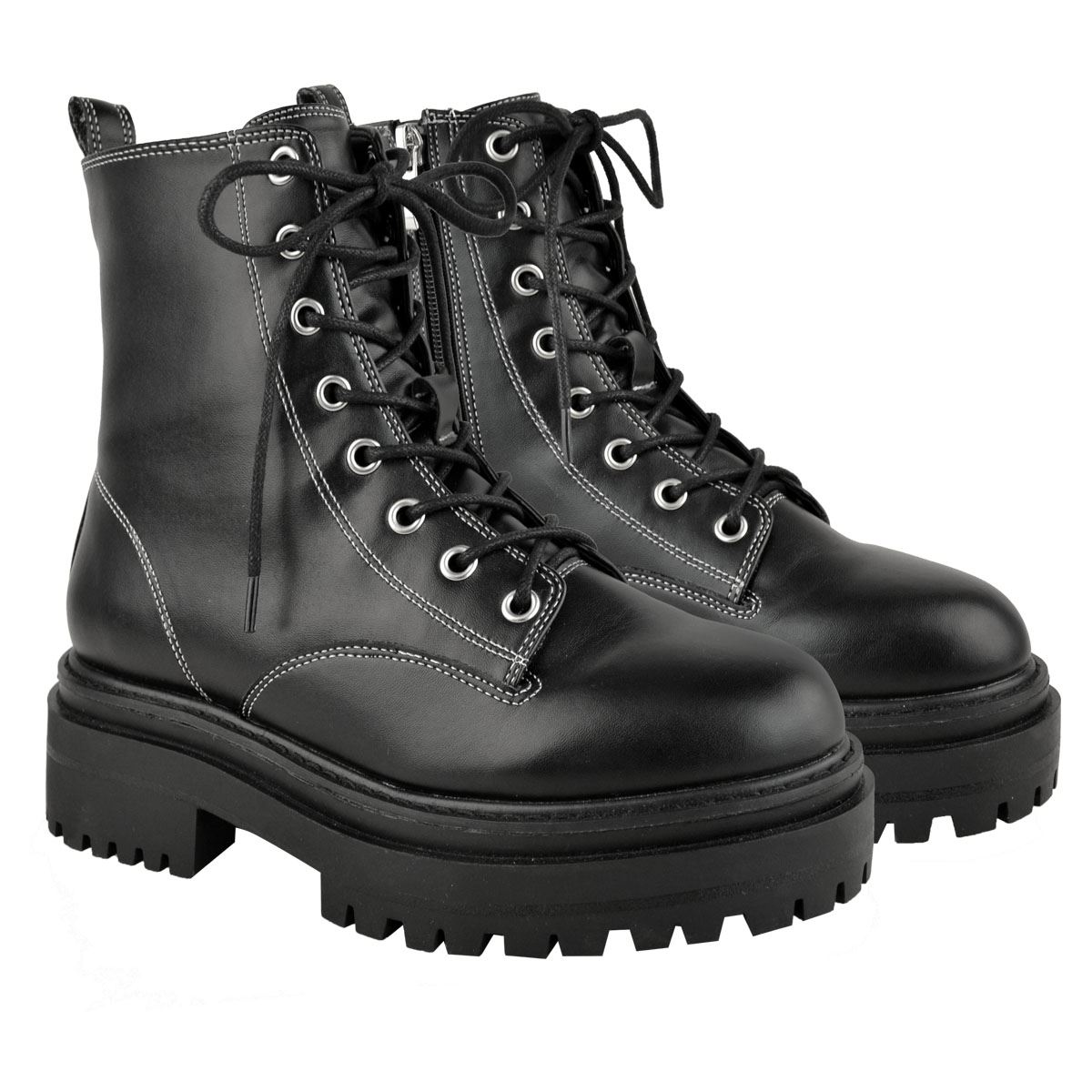black combat boots