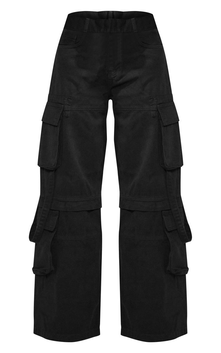 black wide leg cargos